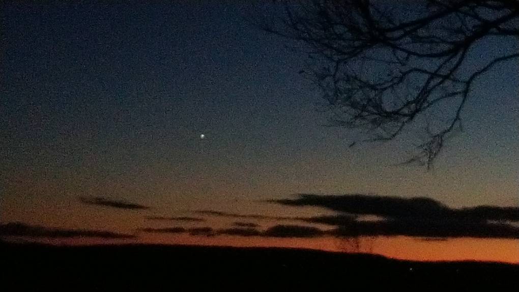 Taunton, Somerset, Venus at sunset on the Somerset Levels ...