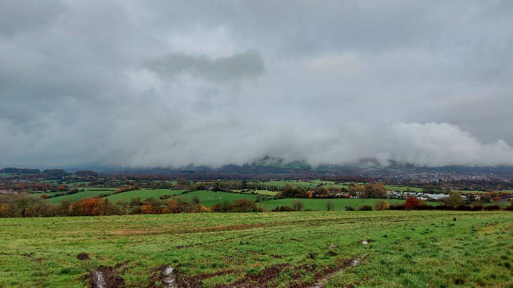 Blackrod, Lancashire, The cloud hangs in the valley towards Horwich from Blackrod....