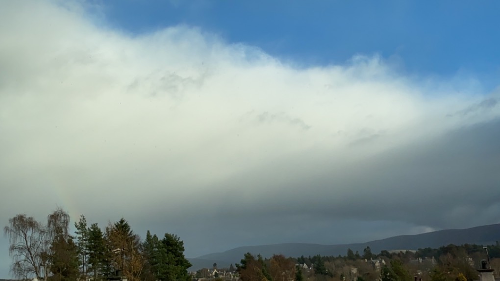 Grantown on Spey, Scottish Highlands, Rain shower approaching ...