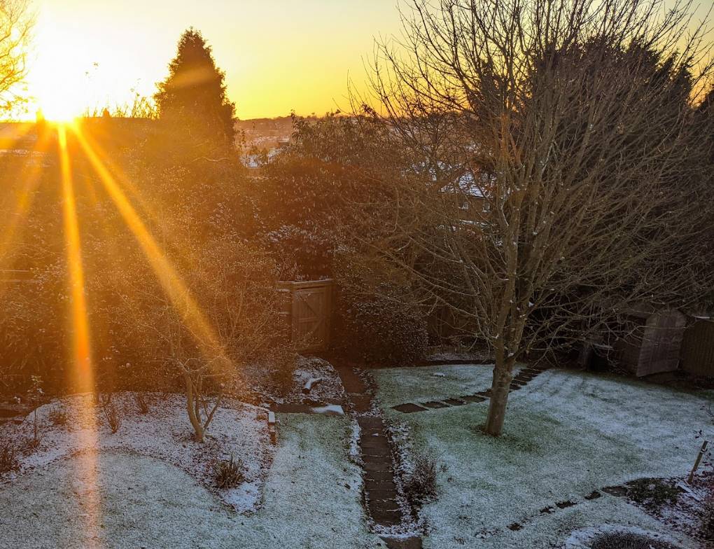 Berkhamsted, Herts, Sunrise and a sprinkling of snow...