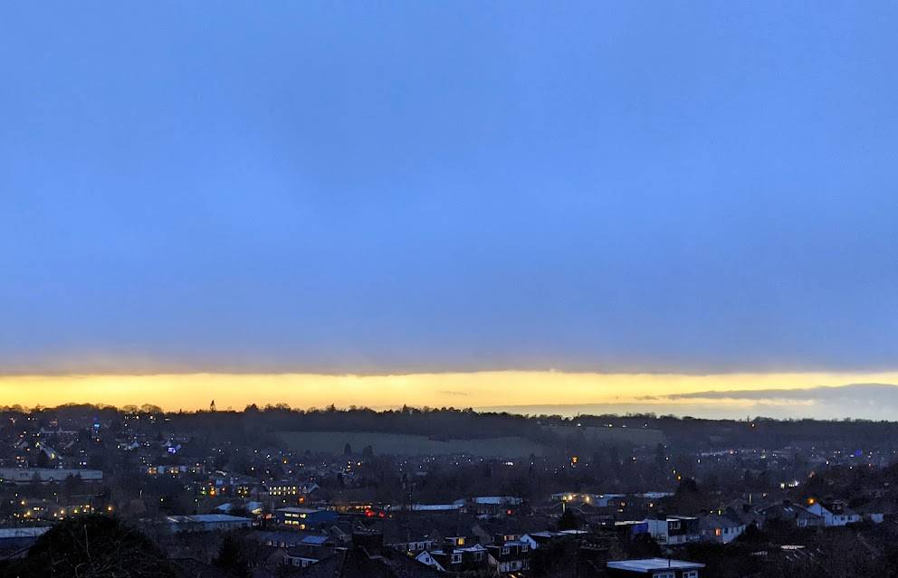 Berkhamsted, Herts, Winter sunset as the sky clears...