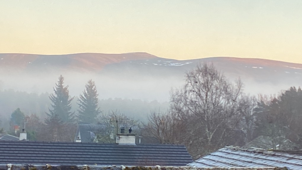 Grantown on Spey, Scottish Highlands, Mist lifted for about an hour today and now it’s settling again. ...