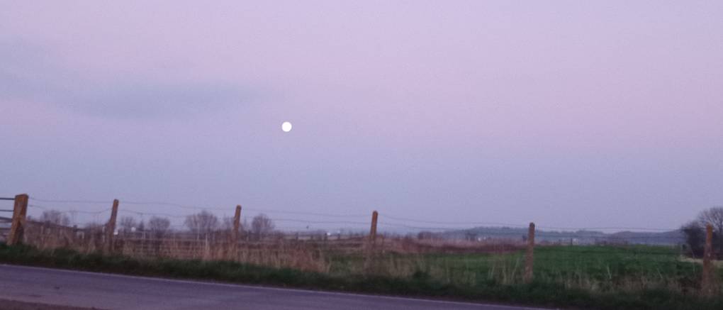 Moonrise over Currymoor Bridgwater, Somerset,United Kingdom, sent by davetoonmaniac