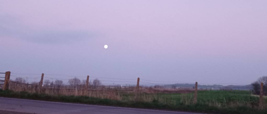 Bridgwater, Somerset, Moonrise over Currymoor...