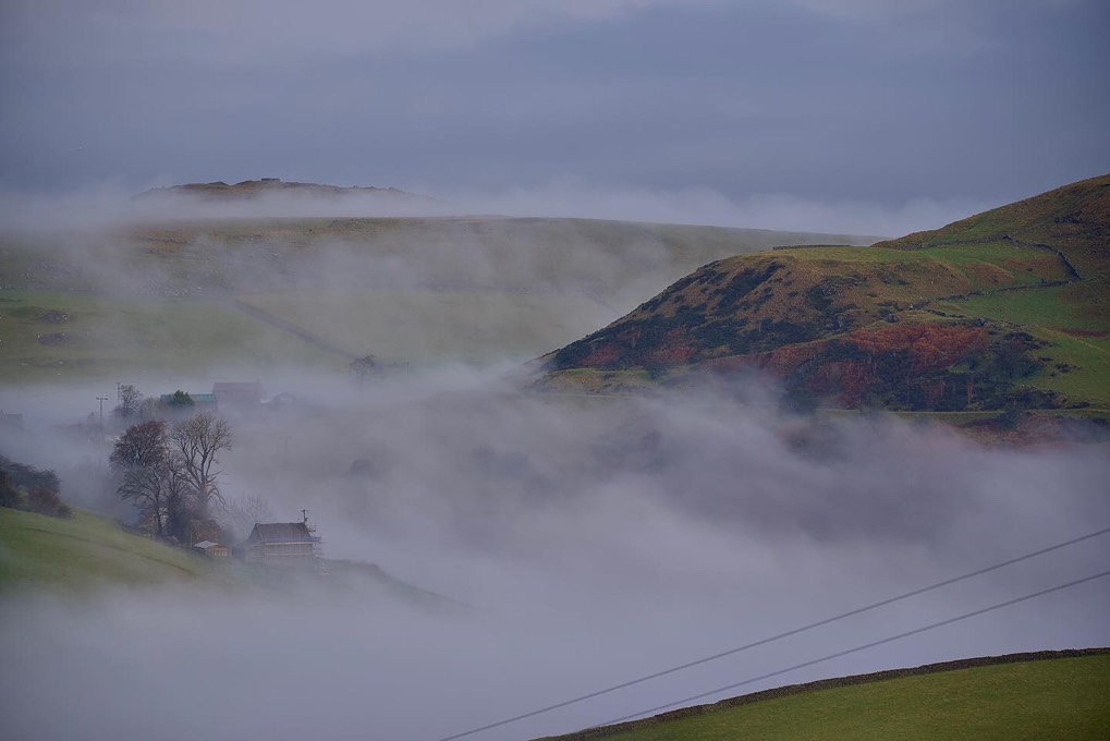 leek, staffordshire, Fog filled valleys this morning..merry christmas everyone....