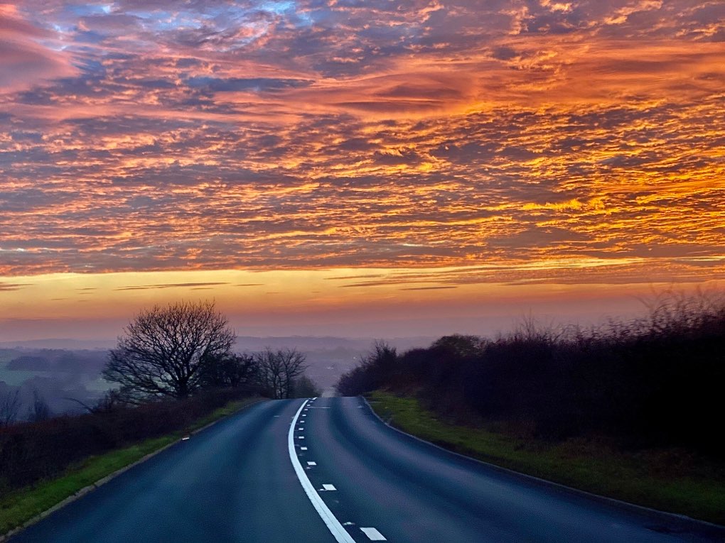 leek, staffordshire, Firery sunset Dec 2019.....
