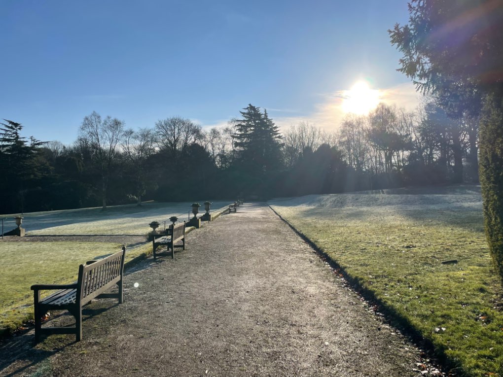Wortley, Yorkshire, Beautiful cold crispy morning in Wortley hall today! The sunrise coated the...