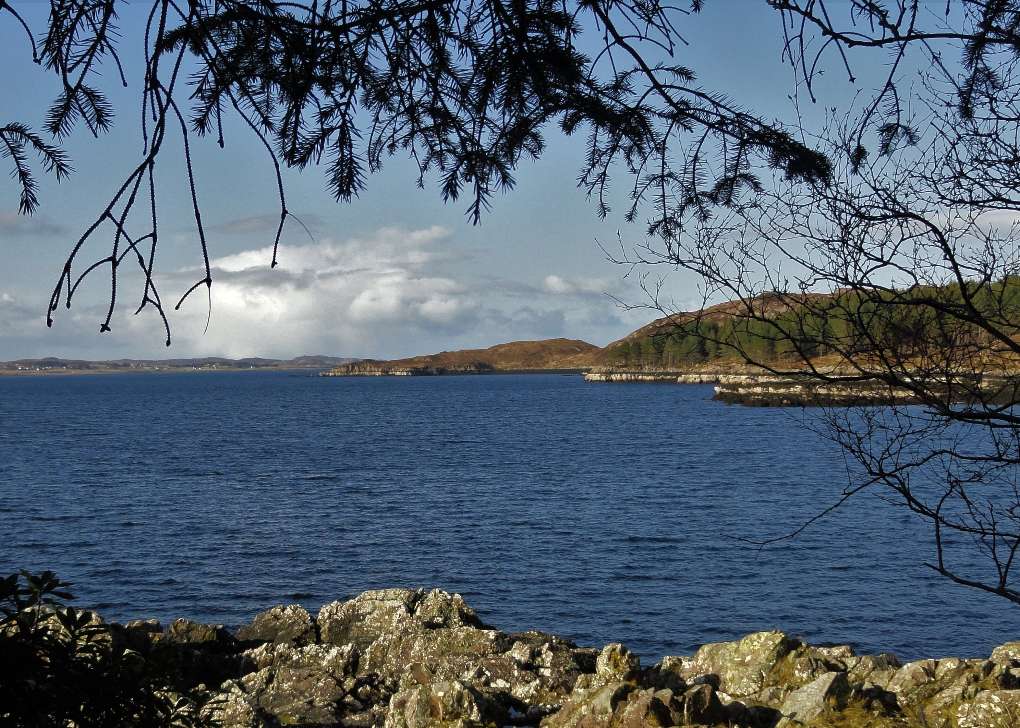 Gairloch, Wester Ross, Inverewe Garden: view to NW over L Ewe, N56 47', E 5 42', 01 Mar '17...