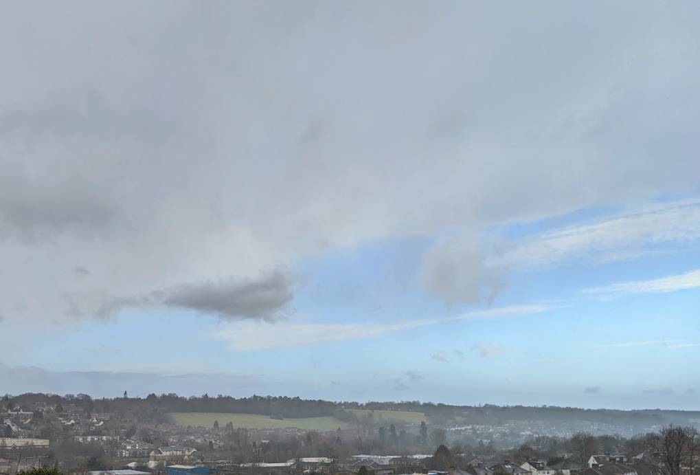 Berkhamsted, Herts, Showery conditions in late winter...