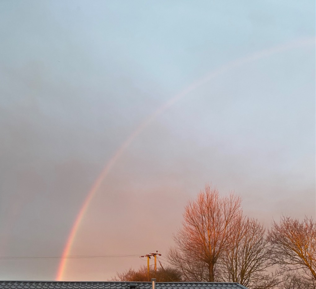 New Romney, Kent, Early morning rainbow ...