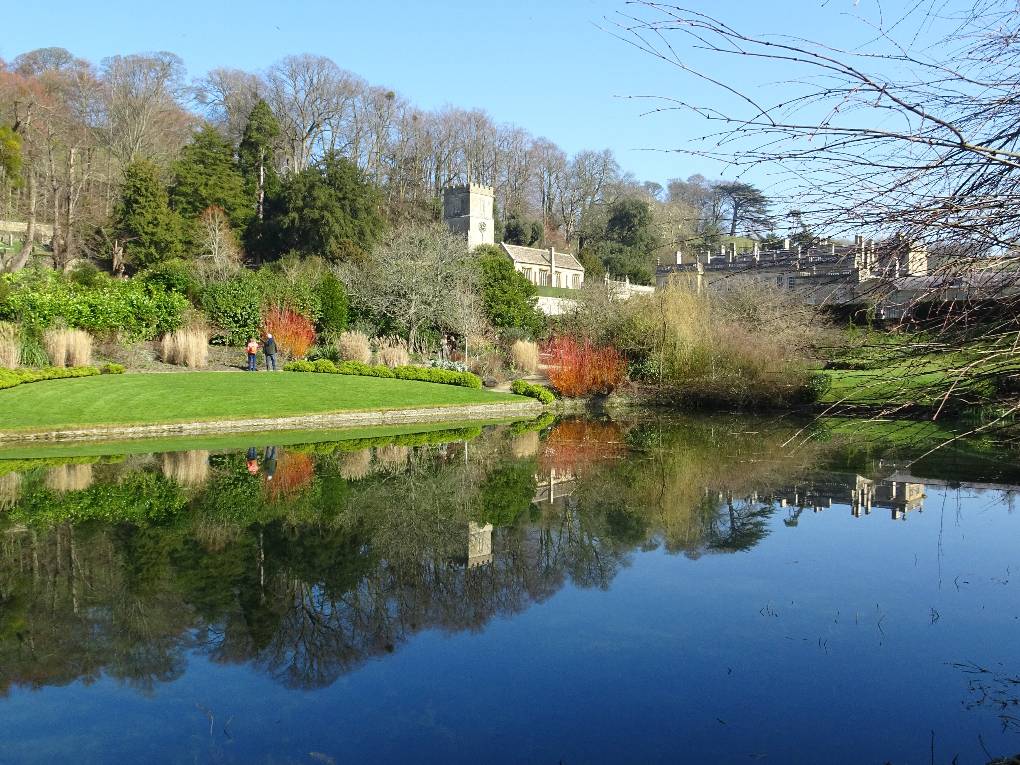 Bath, Glos, Dyrham Park, NT, Garden below house Feb 27 '19: perfect still winter day...
