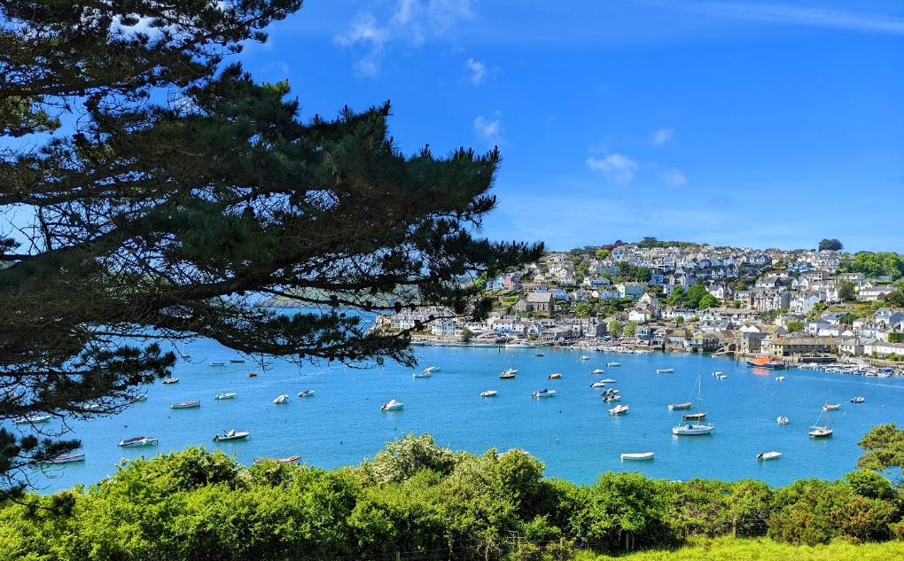 Salcombe, Devon, Sun shining brightly on Salcombe...