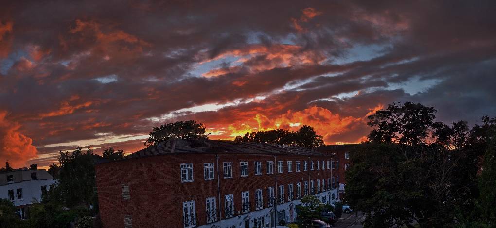 Richmond, London, Shower passing at sunset ...