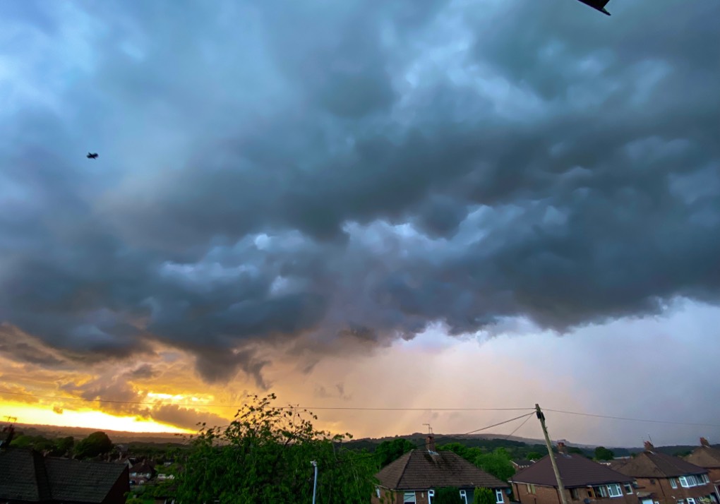 leek, staffordshire, Late shower with a setting sun.....