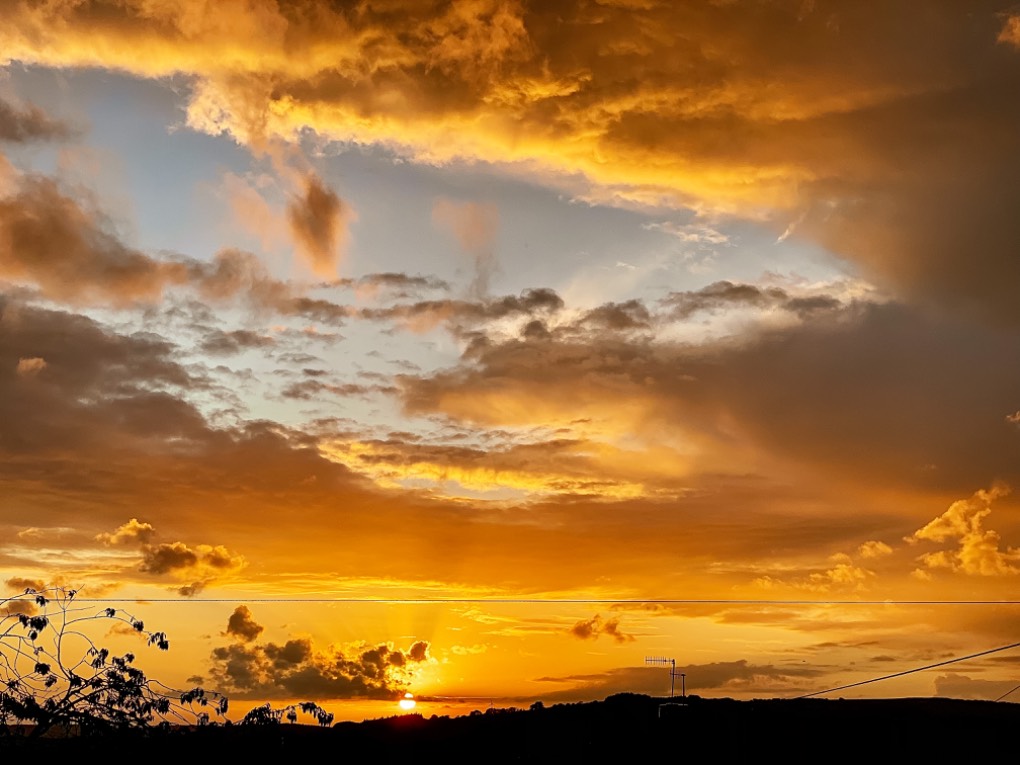 leek, staffordshire, golden sunset as the front finally clears away.....