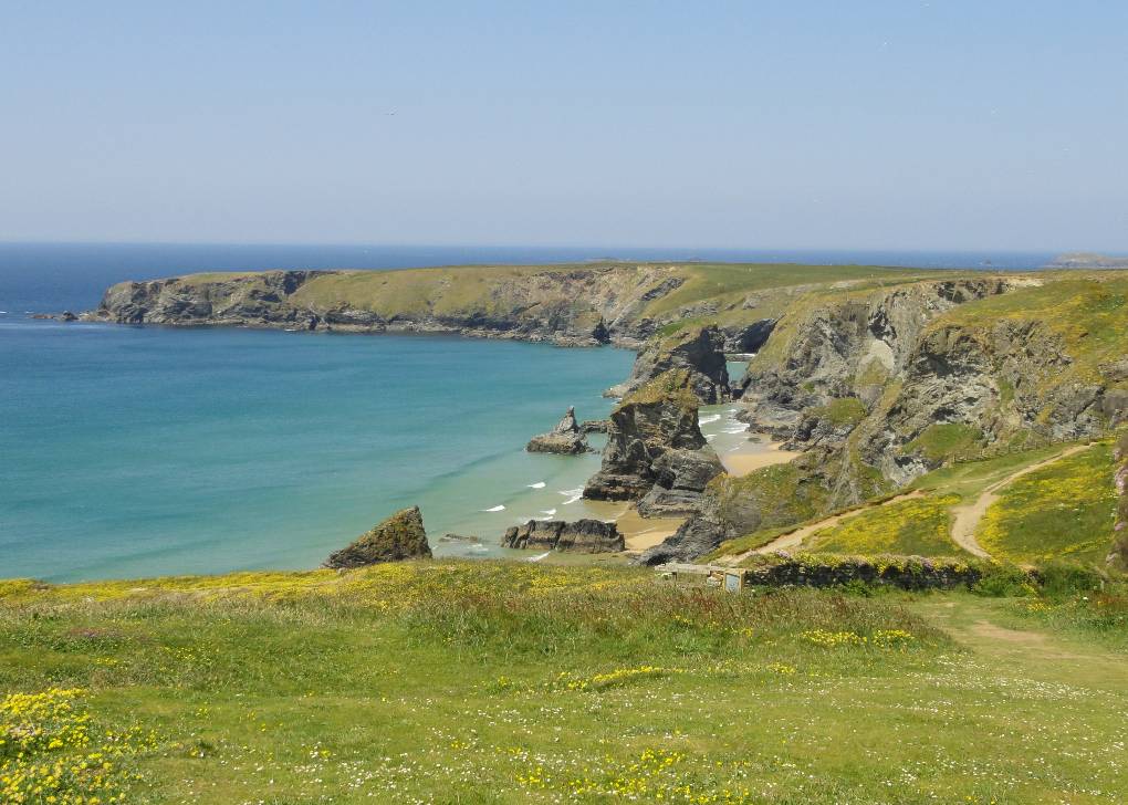 Padstow, N Cornwall, Looking North-ish over Bedruthan Steps, Carnewas (Nat Trust), 8 June 13...