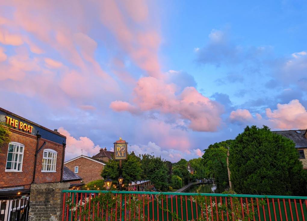 Berkhamsteed, Herts, Pink sky after a heavy shower cleared...