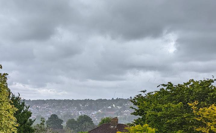 Showery bursts of rain Berkhamsted, Herts,, sent by brian gaze