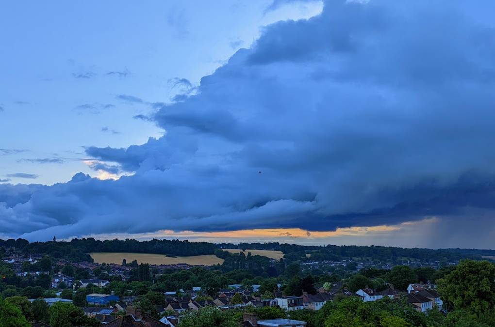 Showers in the distance Berkhamsted, Herts,, sent by brian gaze