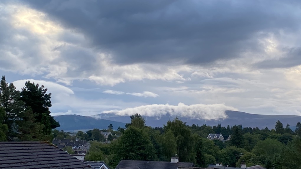 Cloud creeping over the hillside. Grantown on Spey, Highlands,Scotland, sent by dizzy daff