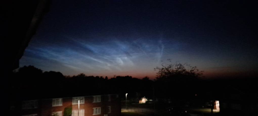 Ruabon, Wrexham, Noctilucent clouds, 4:22 am 11.08.2022...