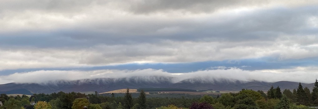 Grantown on Spey, Highlands, Clouds on the hills ...