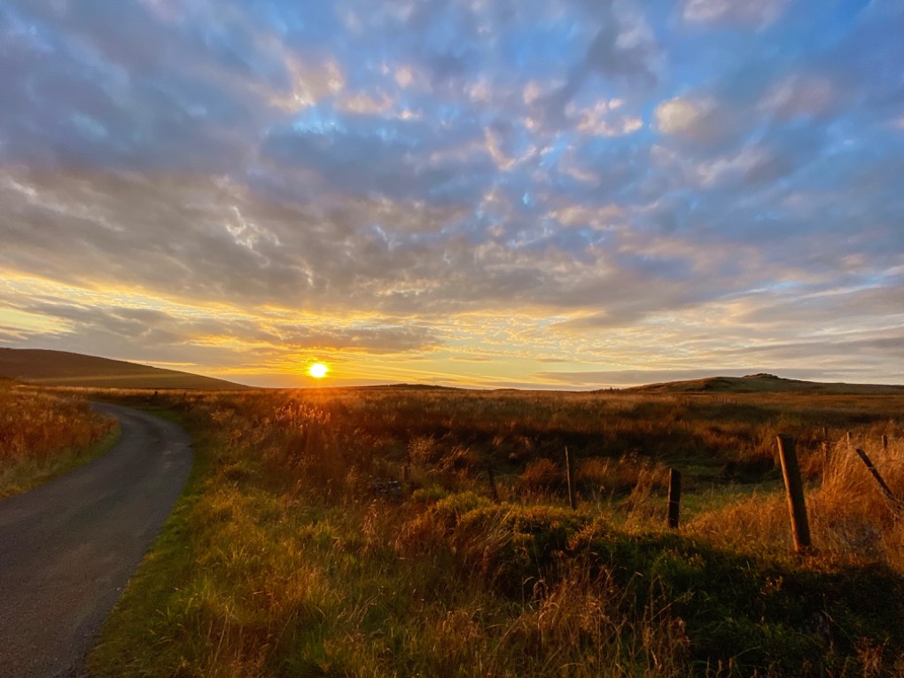 Sunset the other evening on the staffordshire moorlands. leek, staffordshire,, sent by toppiker60
