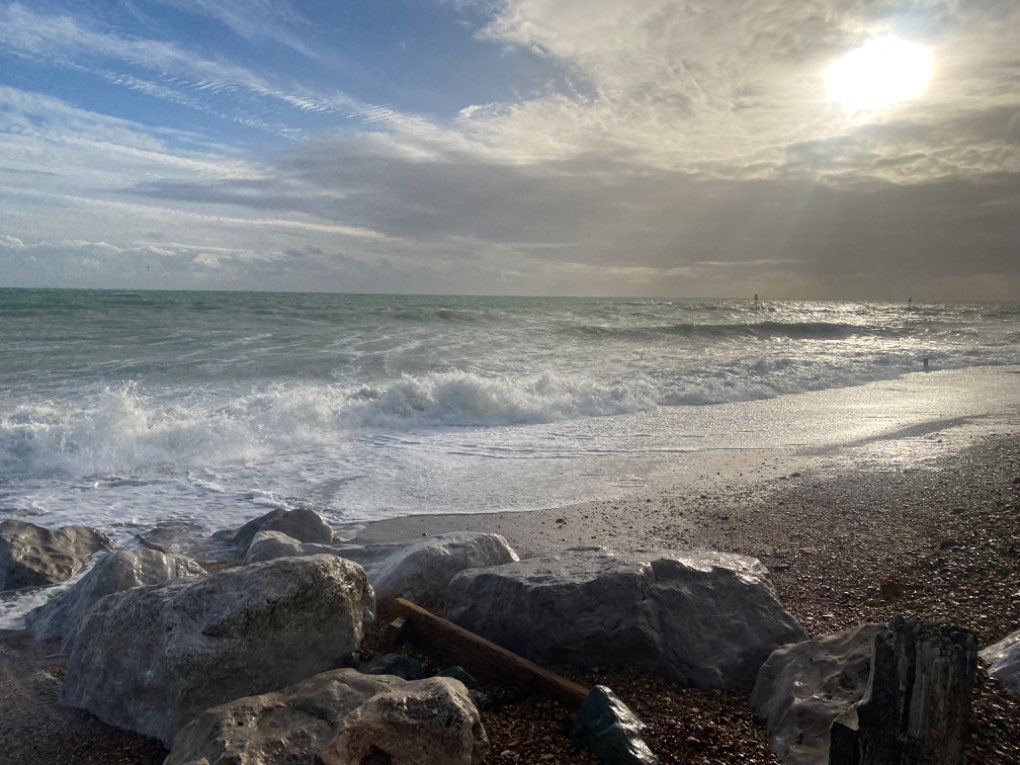 , , Windy Worthing with showers inbound ...
