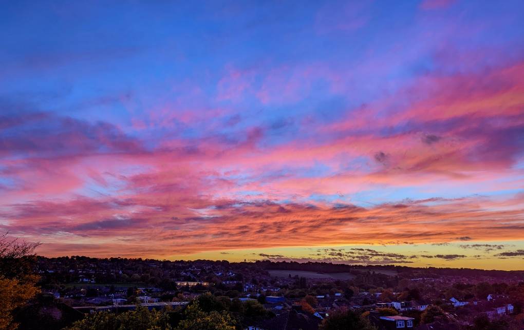 Berkhamsted, Herts, Spectacular October sunset...