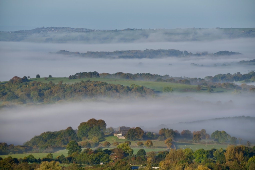 Leek, staffordshire, Fog filled valleys down below this morning....
