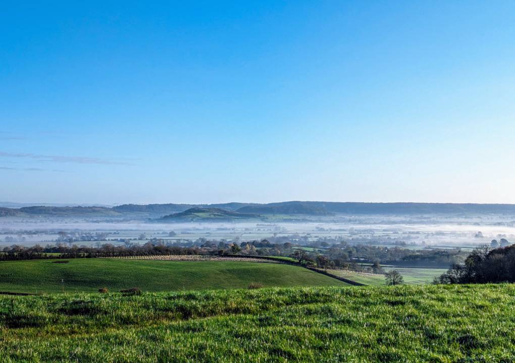 Shallow fog ,High ham , Somerset. Langport, Somerset,Uk, sent by glynnadams68