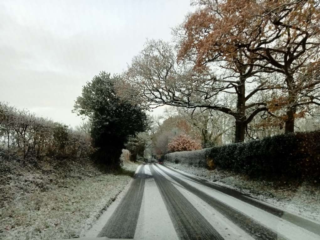 Light snow covering Taunton, Somerset,United Kingdom, sent by davetoonmaniac