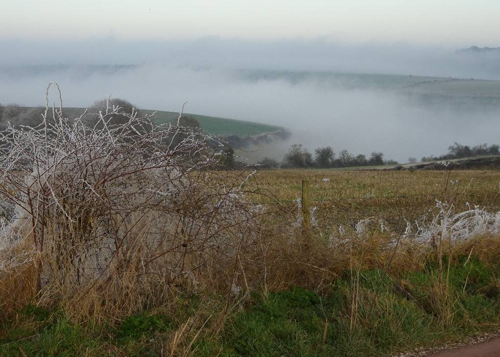 Westbury, Wilts, View N from top of scarp, Salisbury Plain. 07 Jan '21...