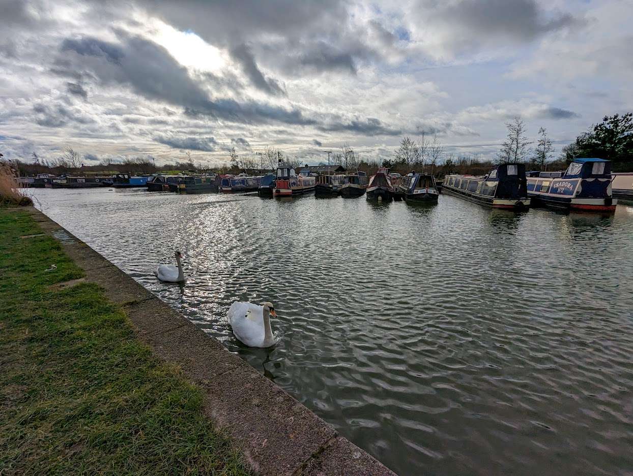 The Grand Union canal on a quiet day in February Leighton Buzzard, Bedfordshire,, sent by Brian Gaze