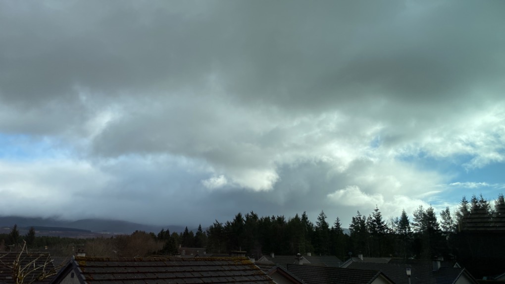 Grantown on Spey, Highlands, Cloud on the hills ...