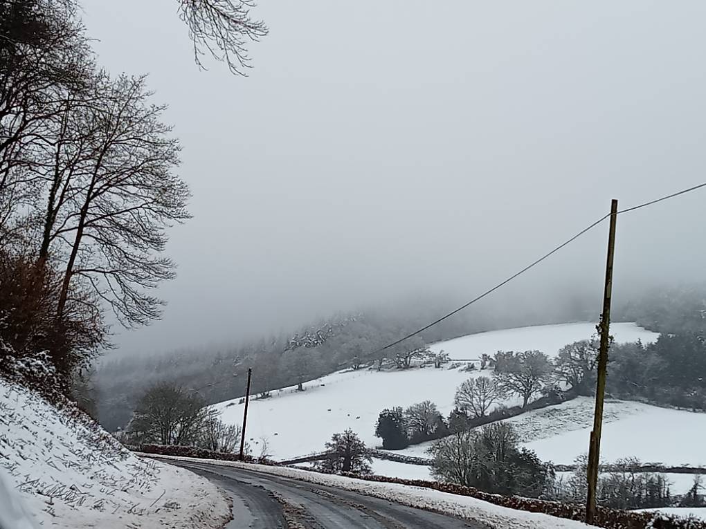 Snow covered Quantock Hills Taunton, Somerset,United Kingdom, sent by davetoonmaniac