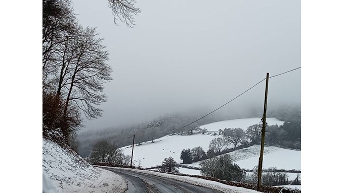 Snow covered Quantock Hills. Posted by davetoonmaniac
