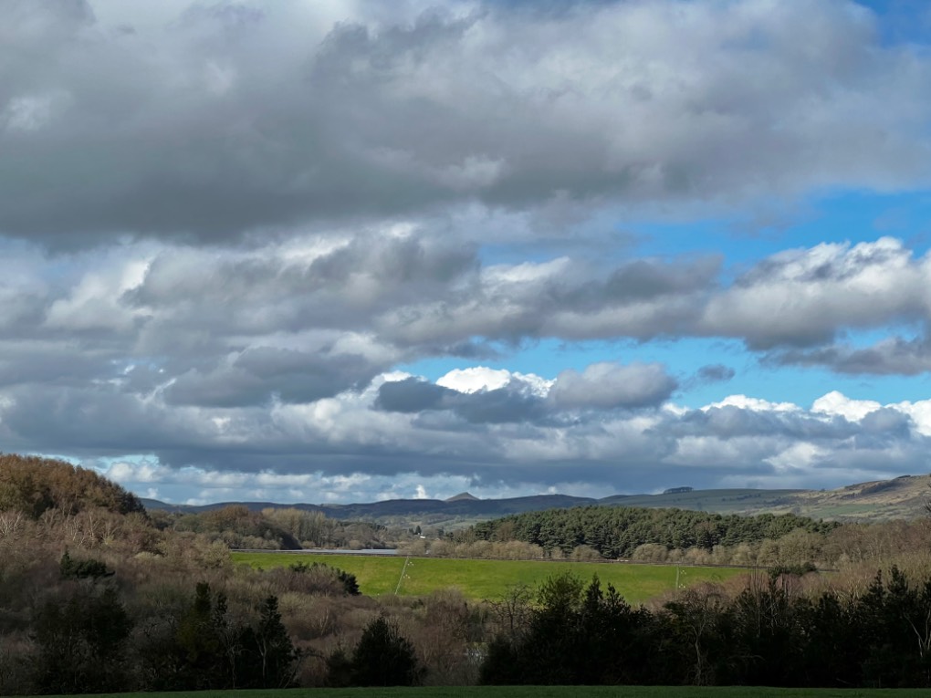 leek, staffordshire, Breezy with sunshine and showers....