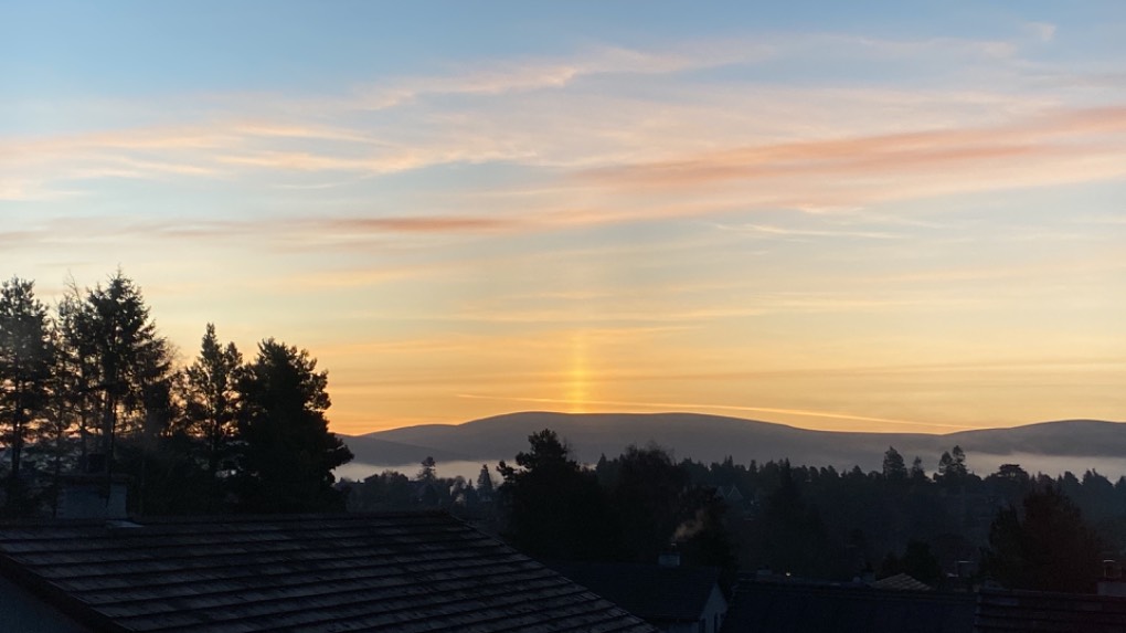Grantown on Spey, Moray, A sun pillar this morning! ...