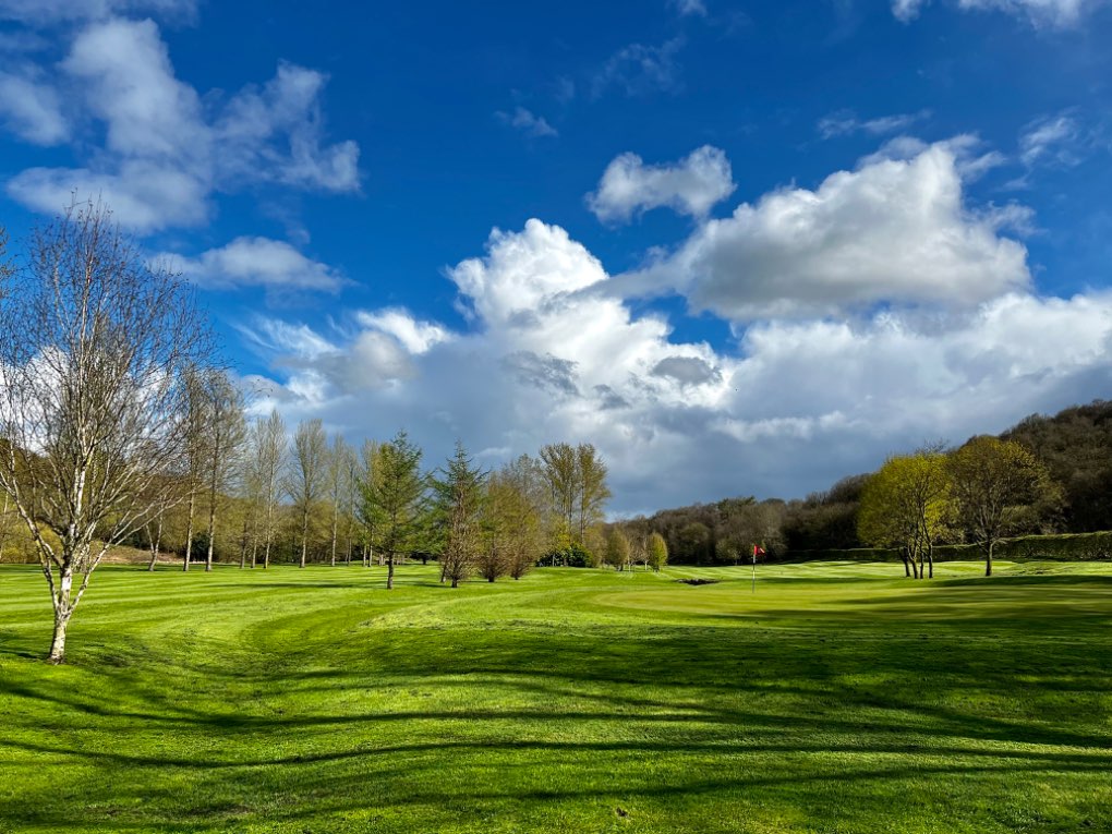 leek, staffordshire, Heavy showers passing the local golf course today....