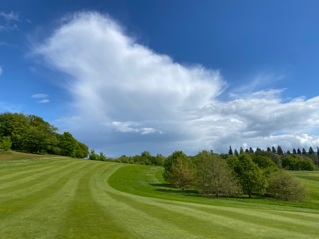 Midhurst, , Sunshine and heavy showers at Cowdray Park golf club...