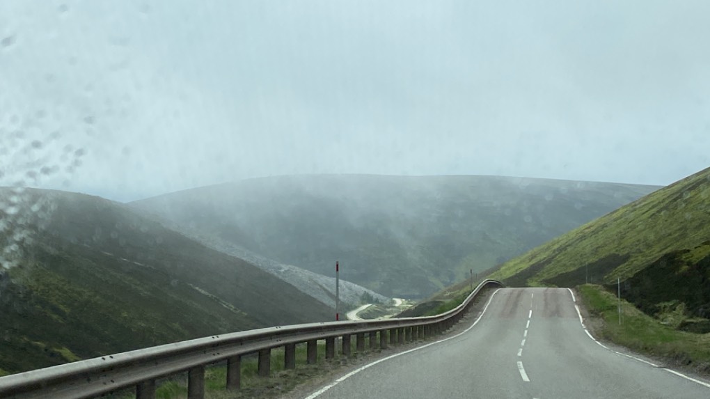 Lecht ski slopes near Tomintoul, Banffshire, Coming out of the mist ...