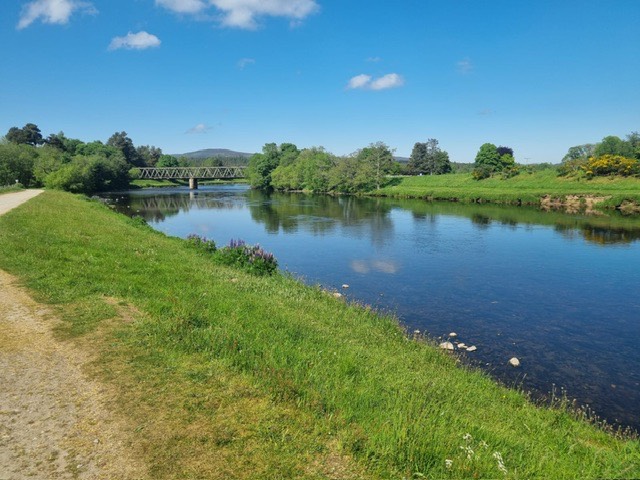 Grantown on Spey, Moray, Bridge over the River Spey at Cromdale....