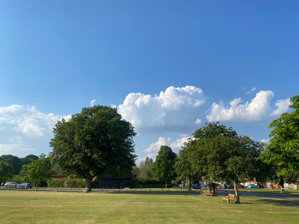 Wisborough Green, , Storm clouds brewing at Wisborough Green cricket ground ...