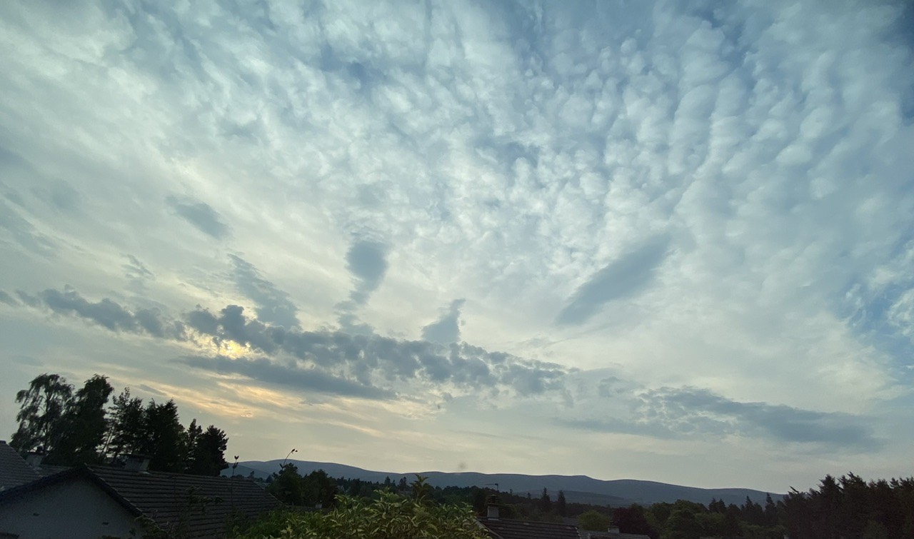 Grantown on Spey, Moray, Sky like a painting this morning. ...