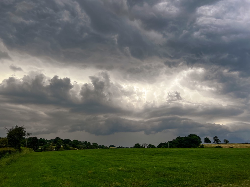Leek, Staffordshire, Storm closing in yesterday evening....