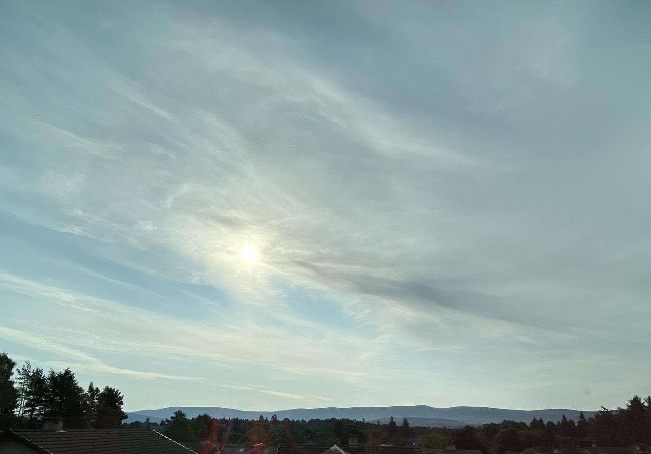 Grantown on Spey, Moray, Hazy halo day. ??...