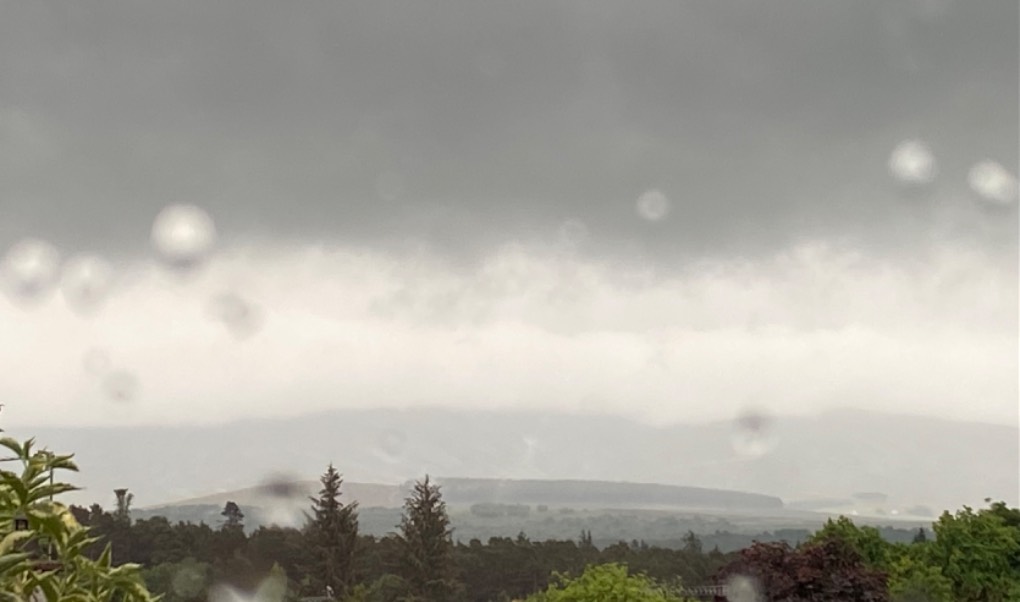 Rain at last (after about 3 weeks) Grantown on Spey, Moray,Scotland, sent by Dizzy Daff