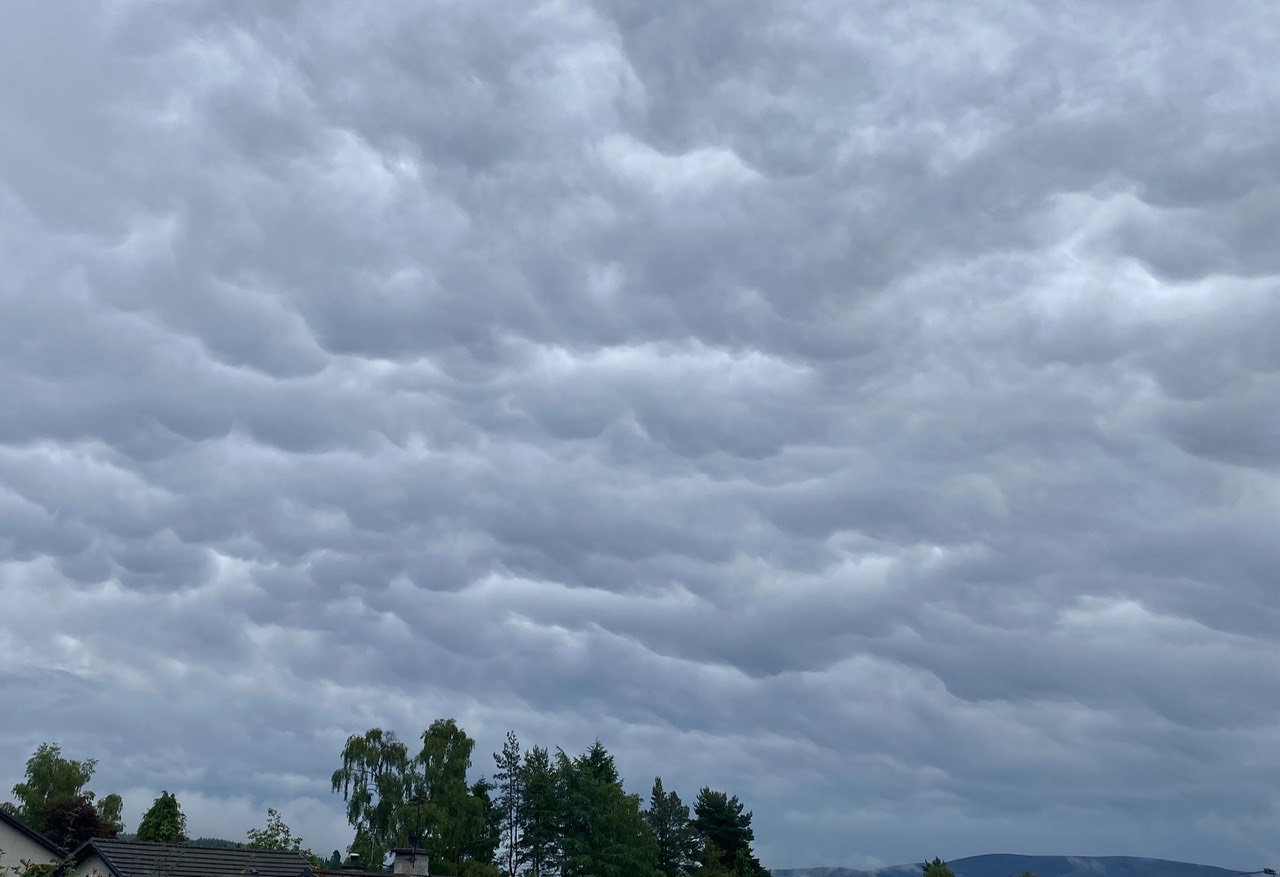 Grantown on Spey, Moray, Had to go outside to get a better picture of the clouds....