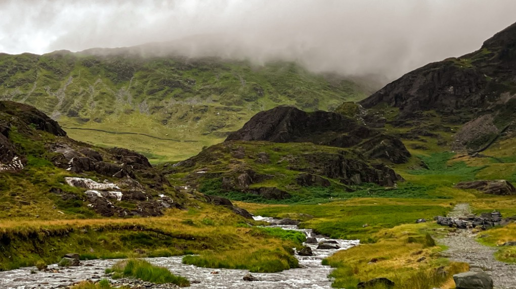 Llanberis, , Snowdon hidden behind a july sky....